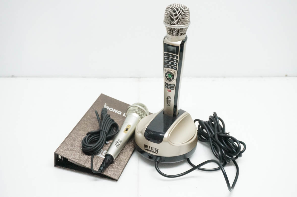 中古 ON STAGE オンステージ 家庭用カラオケ PK-FB01GT パーソナルカラオケ ペアマイク付き
