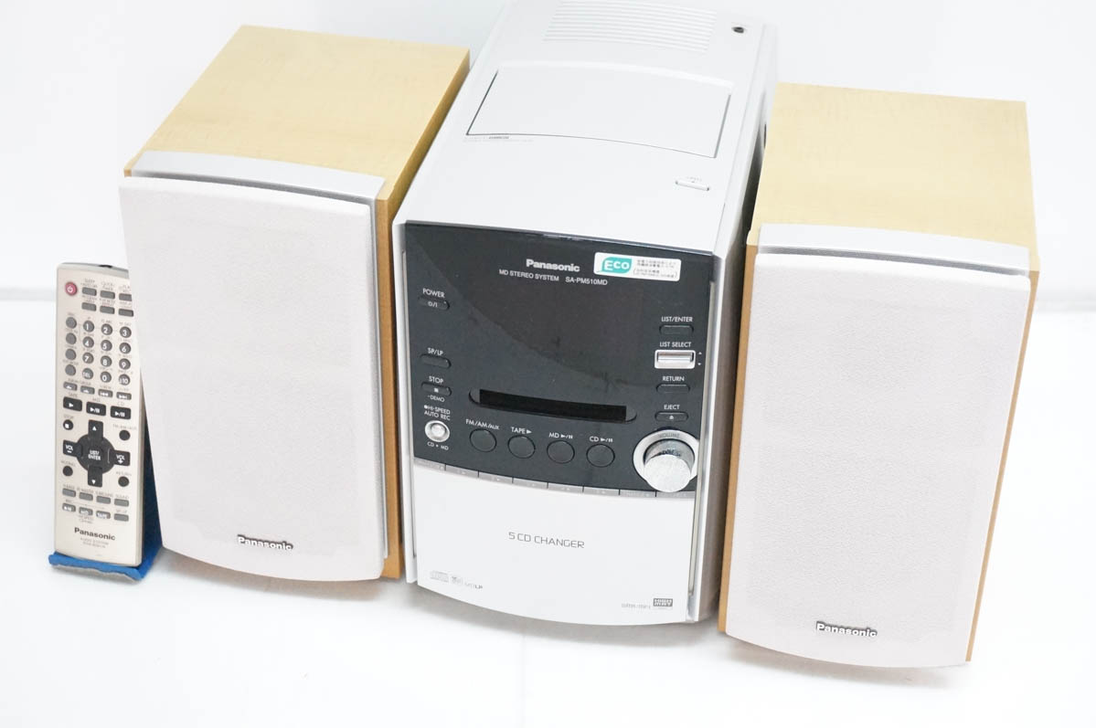 動作品 Panasonic MDステレオシステム SA-PM510MD ミニコンポ Amazon