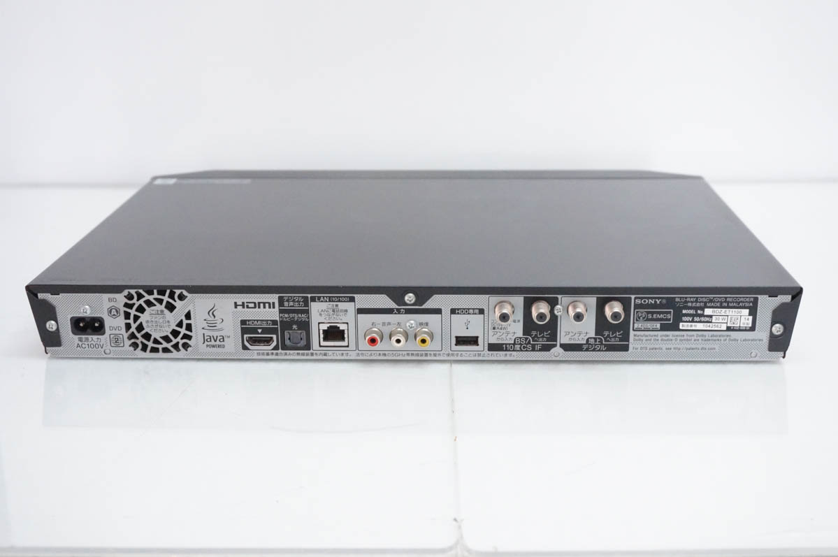 SONY DVDレコーダー 光デジタル出力 ブルーレイレコーダー sony（接続端子：光デジタル音声出力端子）の