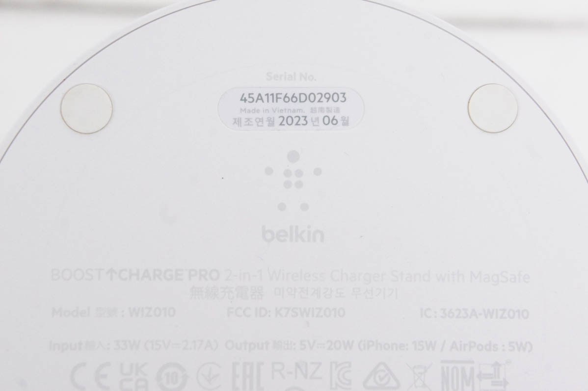 【中古】Belkinベルキン BOOST↑CHARGE PRO 2-in-1 Wireless Charger Stand with MagSafe WIZ010 ワイヤレス充電 Amazon.com: Belkin BoostCharge Pro 2-in-1 Charging Station