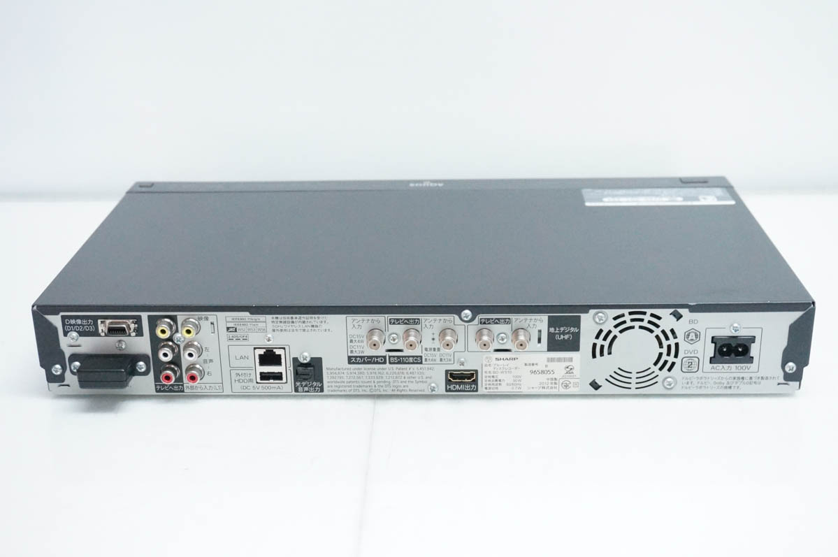 中古 SHARPシャープ ブルーレイディスクレコーダー AQUOSアクオスブルーレイ HDD500GB Wチューナー BD-W510 関連画像2