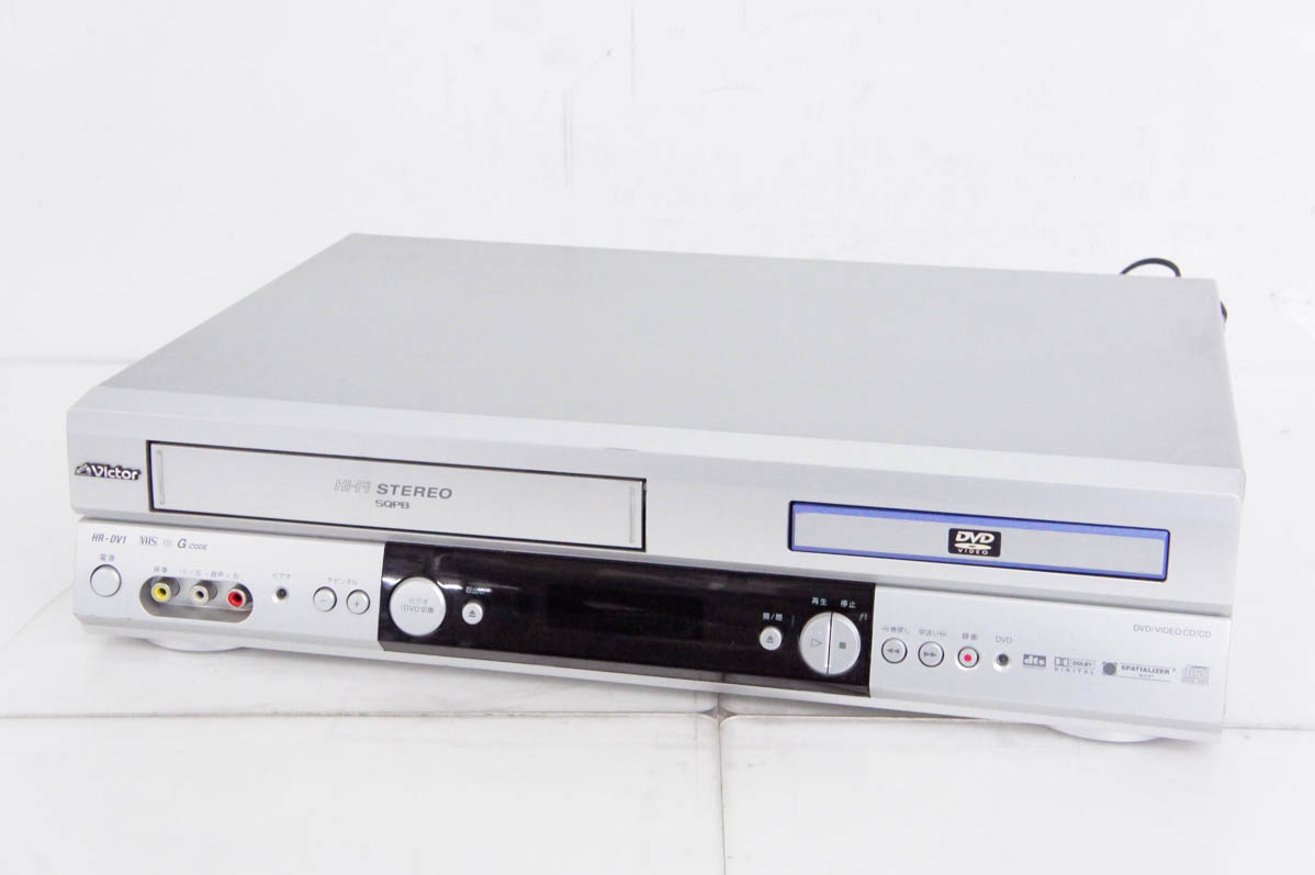 中古 JVC Victorビクター DVDプレーヤー一体型VHSハイファイビデオ HR-DV1 ビデオデッキ