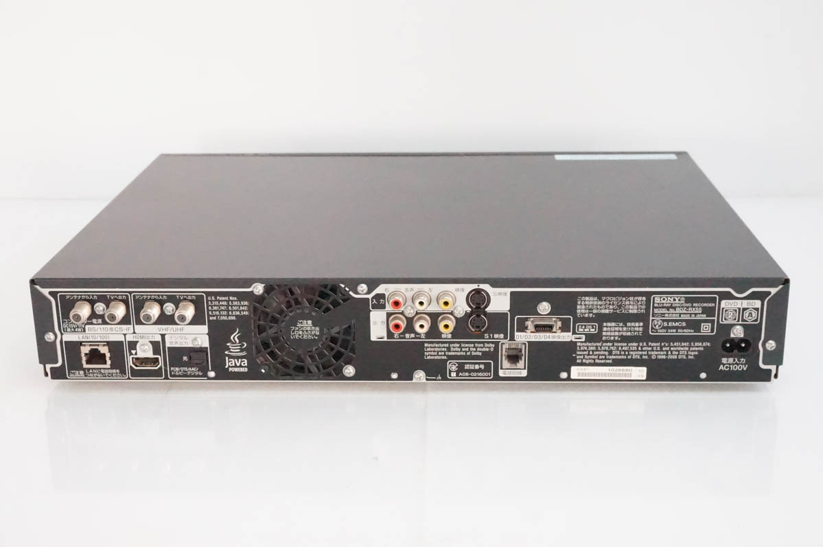 中古 C SONYソニー ブルーレイディスク/DVDレコーダー Wチューナー HDD500GB BDZ-RX55 BDレコーダーの画像