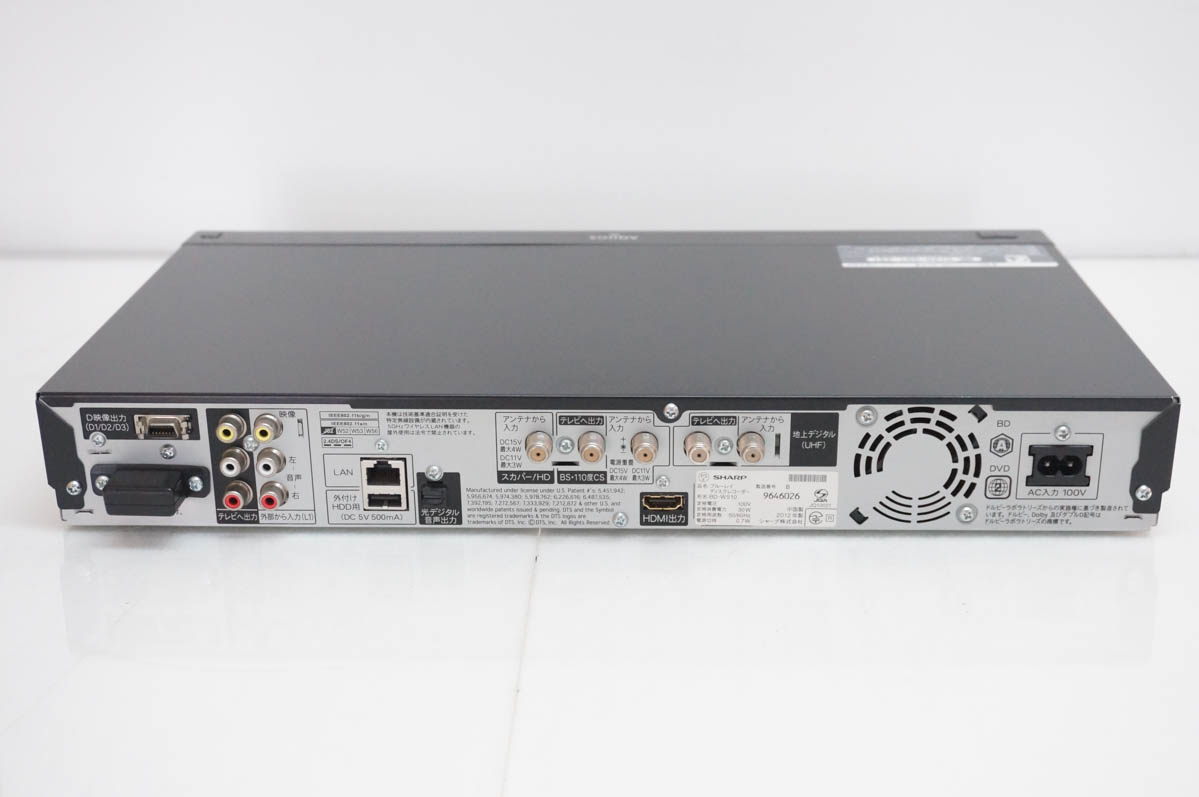 500GB シャープ AQUOS BDレコーダー☆BD-W510☆リモコン付 500GB シャープ AQUOS BDレコーダー☆BD-W510☆リモコン付 シャープ