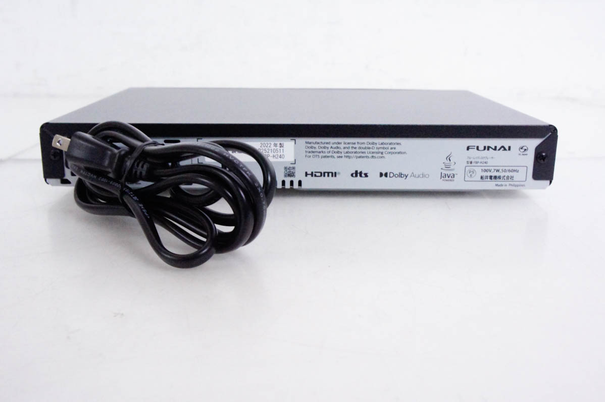 中古 FUNAIフナイ ブルーレイディスクプレーヤー FBP-H240