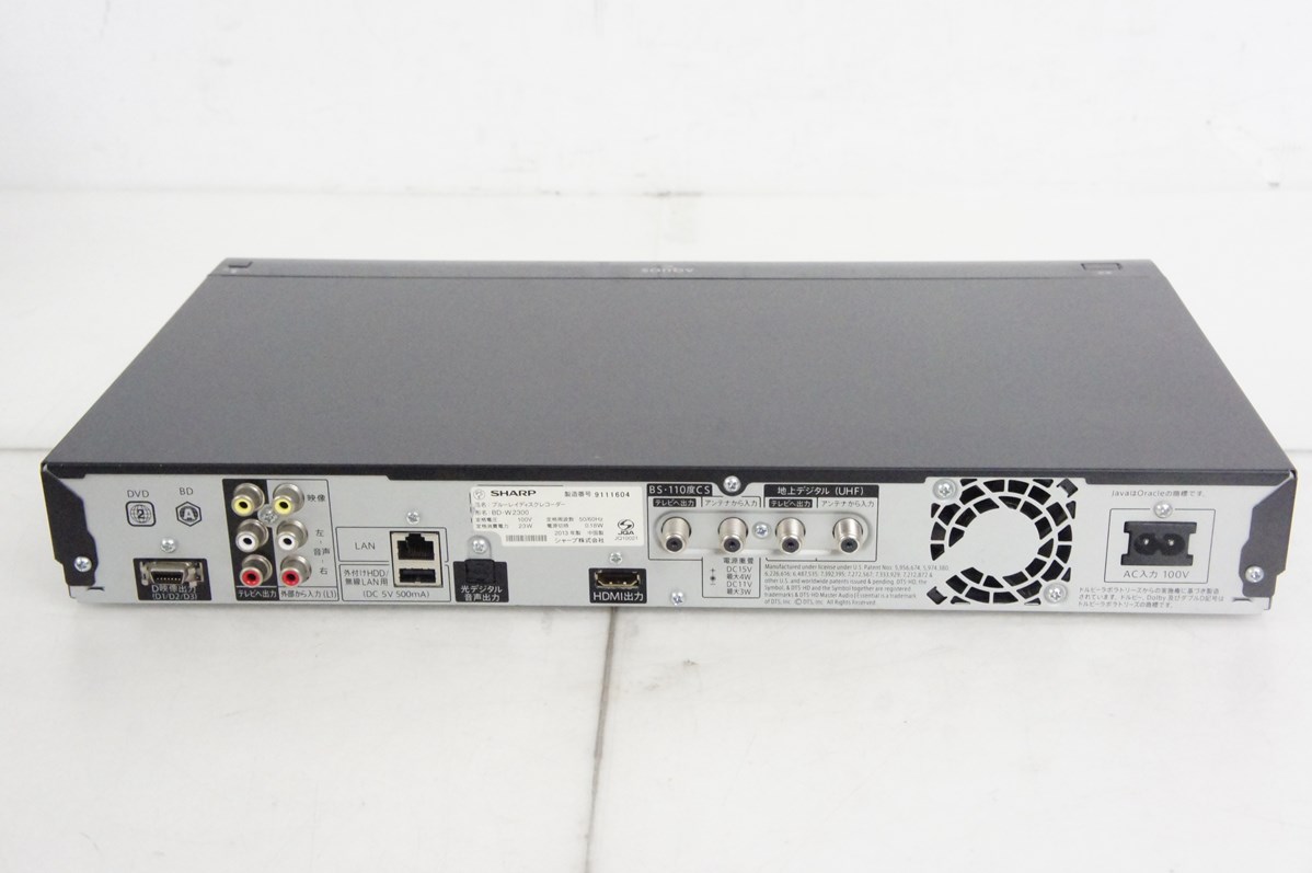 中古 SHARPシャープ ブルーレイディスクレコーダー BD-W2300 AQUOS