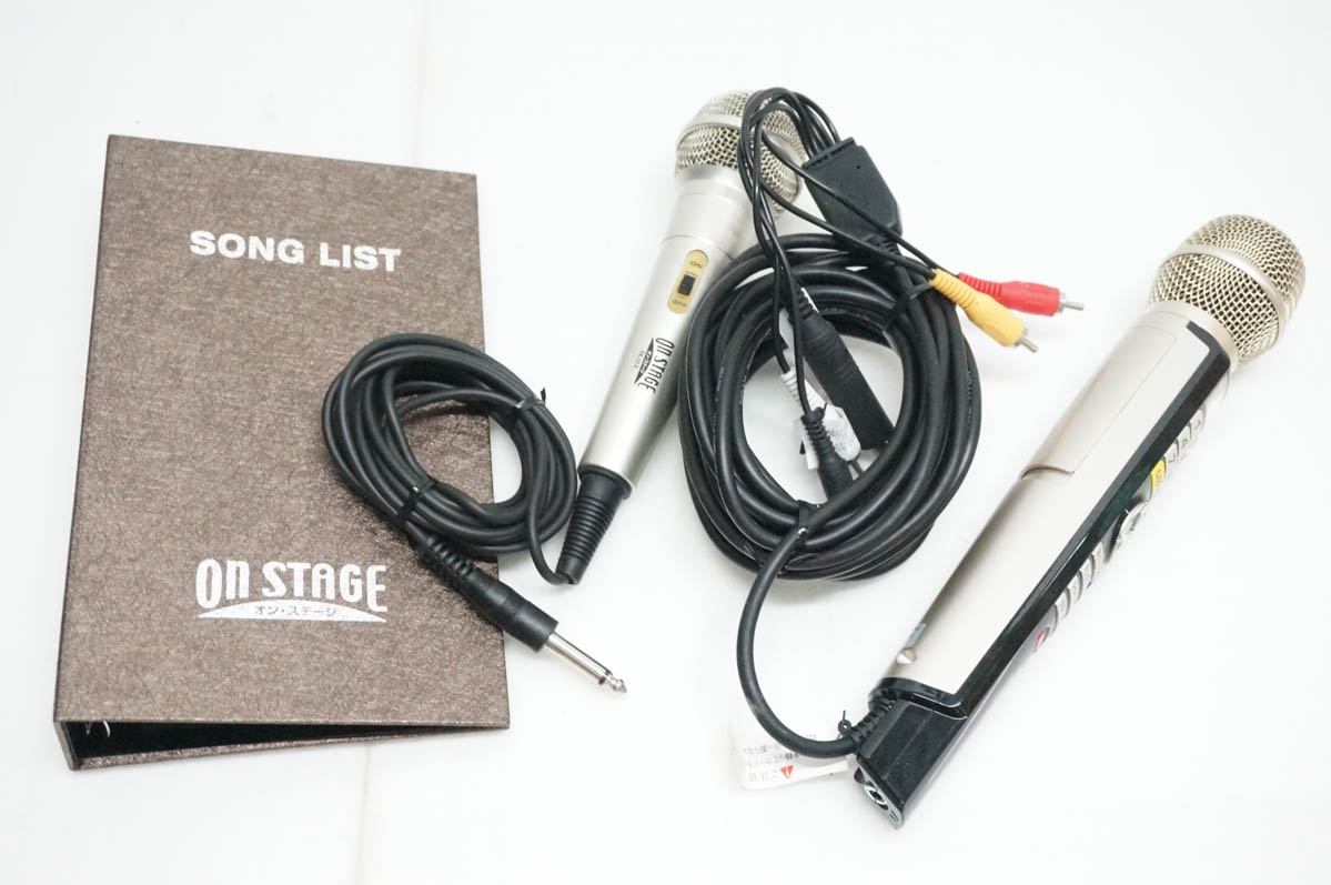 中古 ON STAGE オンステージ 家庭用カラオケ PK-114GT パーソナルカラオケ ペアマイク付き