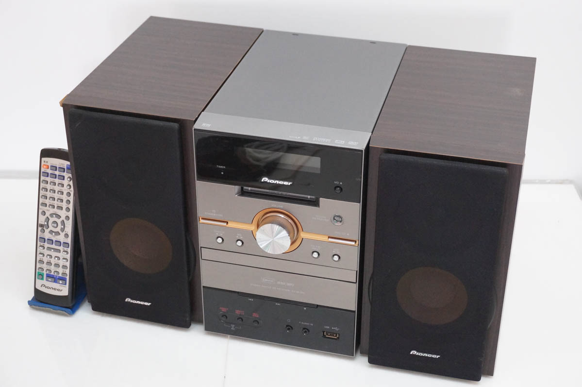 中古 Pioneerパイオニア DVD/MDミニコンポーネントシステム DVD／CD 