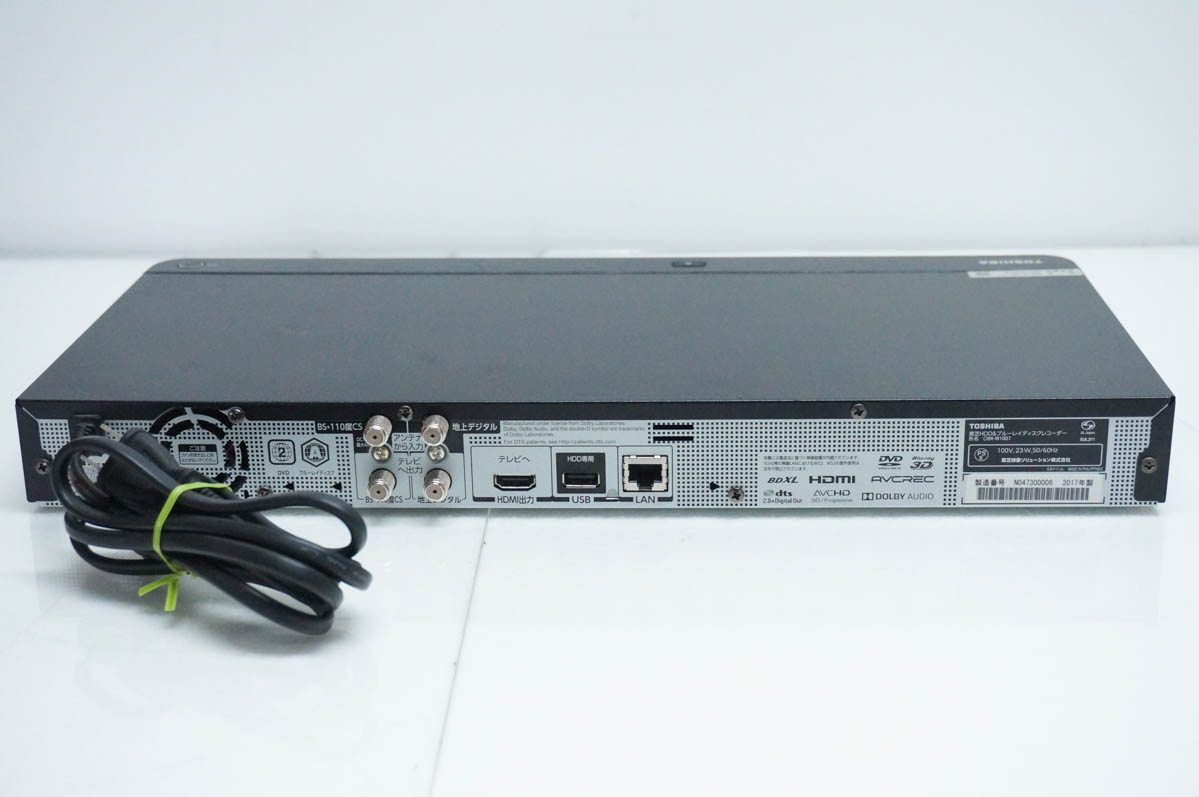 【中古】TOSHIBA ブルーレイレコーダー　dbr-w1007 中古 東芝TOSHIBA ブルーレイレコーダー DBR-W1007 Wチューナー レグザ