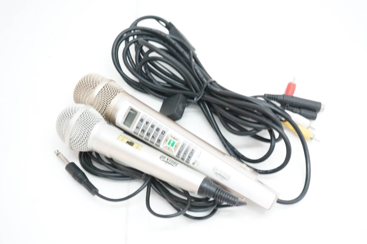 中古 ON STAGE オンステージ 家庭用カラオケ PK-110GT パーソナルカラオケ ペアマイク付き