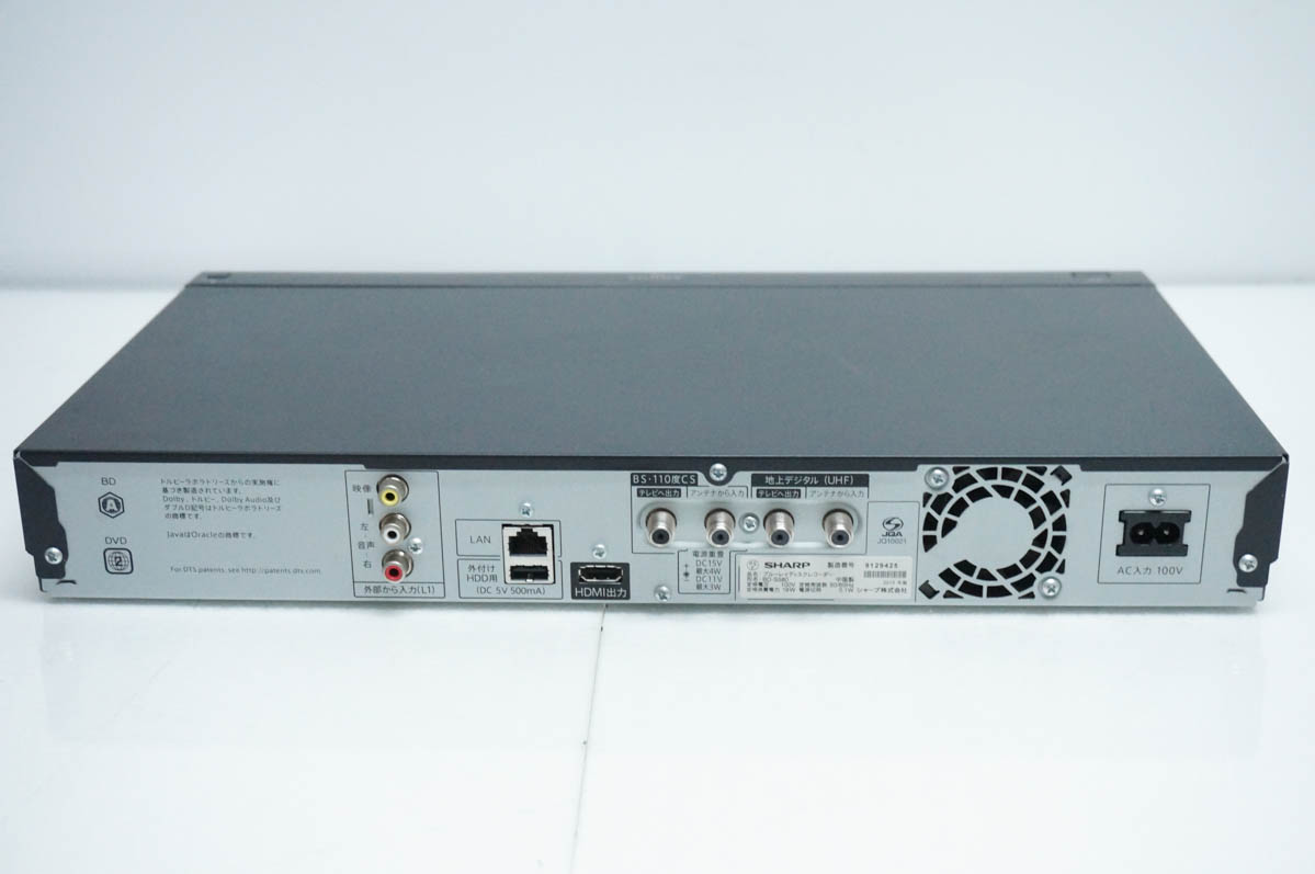 中古 SHARPシャープ ブルーレイディスクレコーダー AQUOSアクオスブルーレイ BD-S580 HDD500GB BDレコーダーの画像
