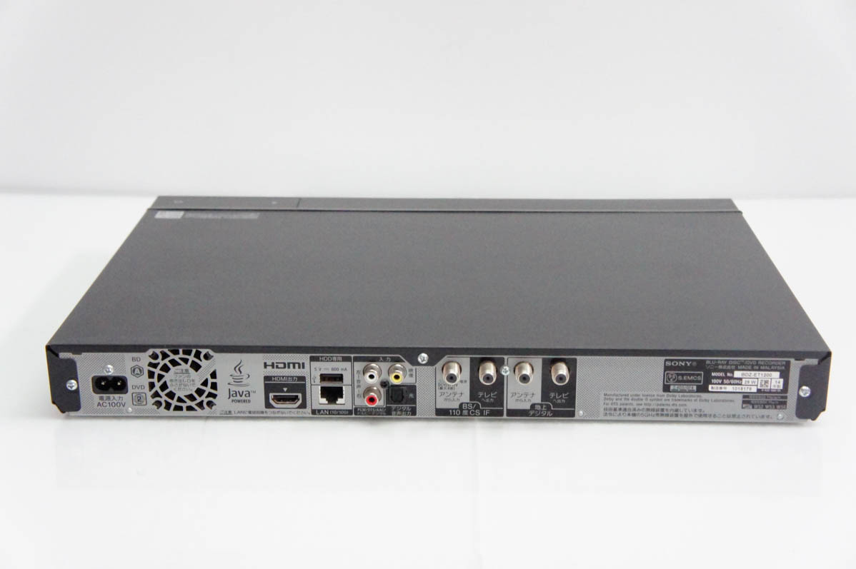中古 SONYソニー ブルーレイレコーダー BDZ-ET1200 HDD1TB 無線LAN内蔵 中古 SONYソニー ブルーレイレコーダー BDZ-ET1200 HDD1TB 無線LAN内蔵