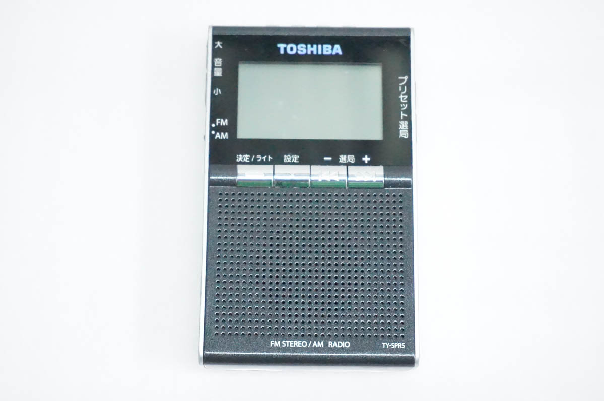 中古 東芝TOSHIBA バックライト付きAM/FMラジオ TY-SPR5 ワイドFM対応
