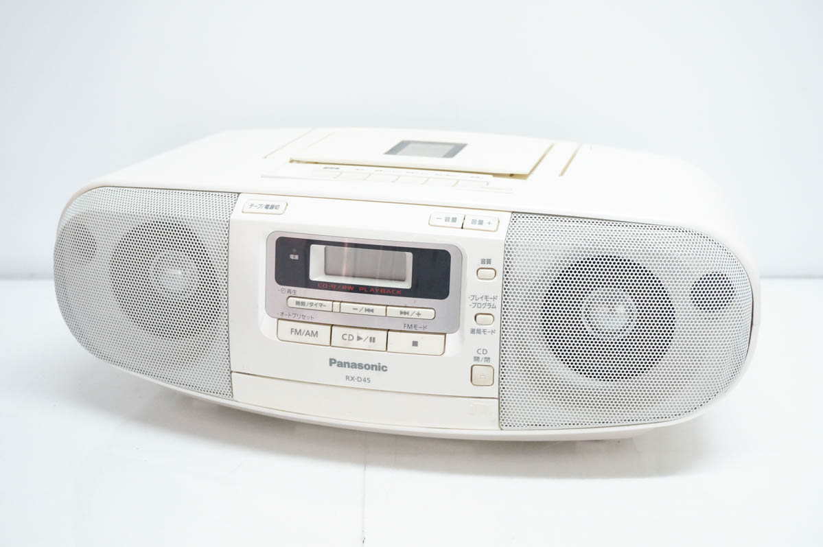 中古 Panasonicパナソニック 携帯型ステレオCD取り合わせ RX-D45-W 白いこと オーディオ テレビ、オーディオ、カメラ-オーディオ機器-オーディオコンポーネント