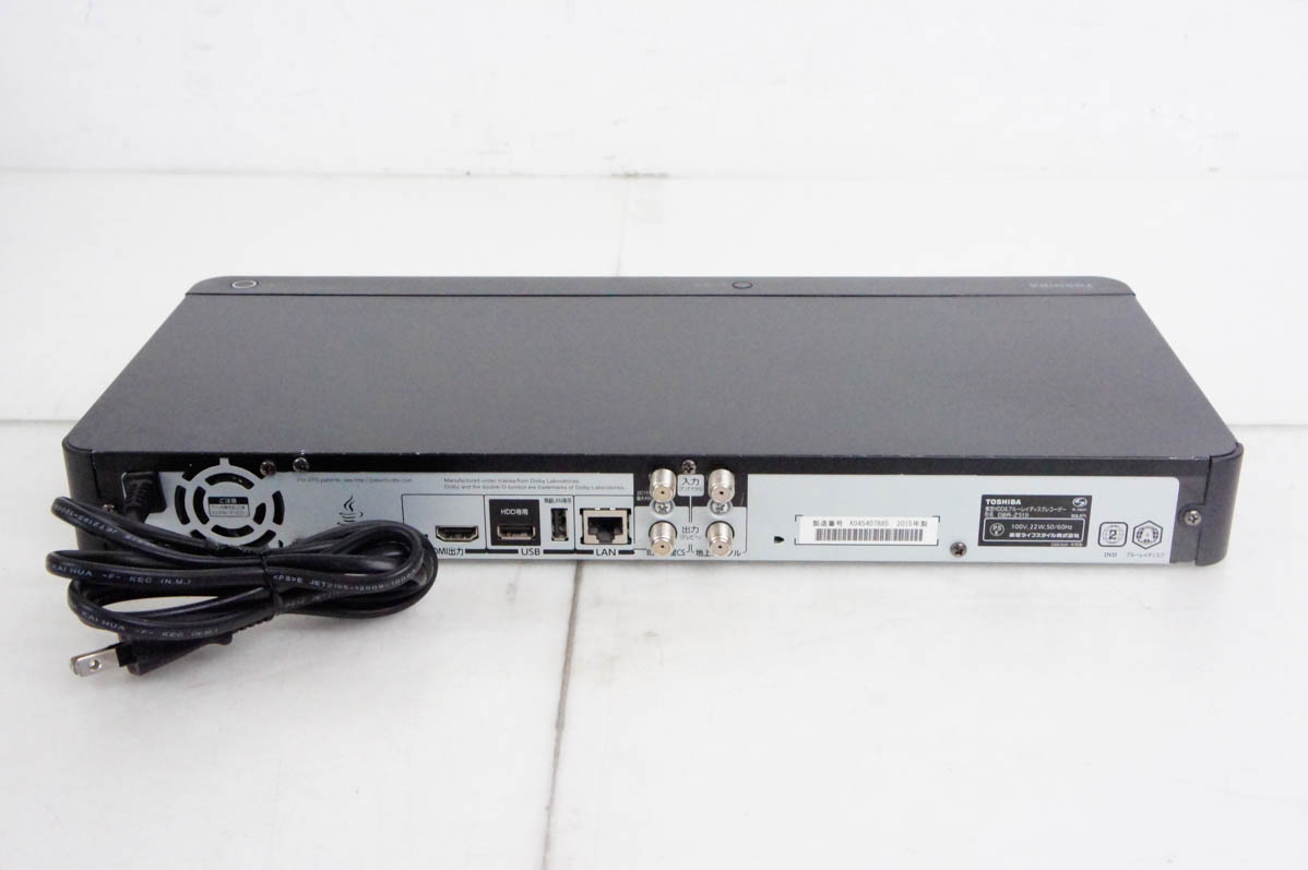 中古 東芝TOSHIBA ブルーレイレコーダー DBR-Z510 Wチューナー