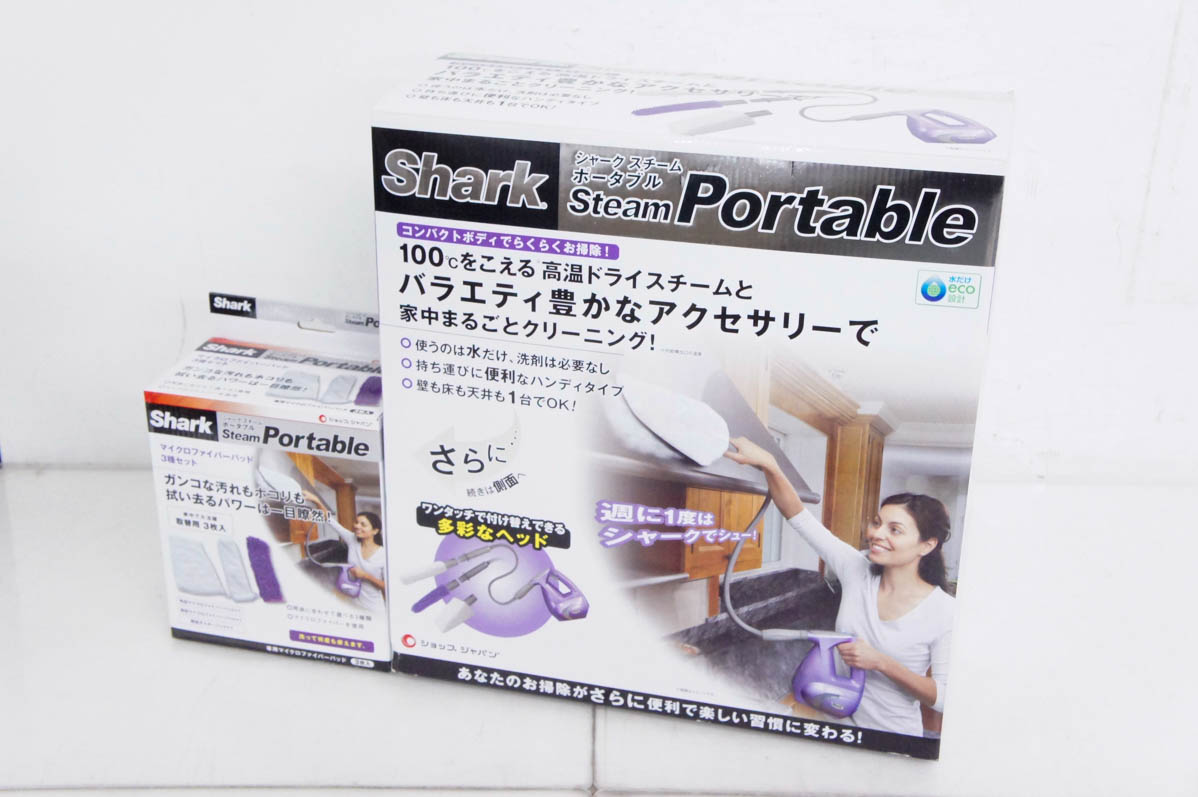 未使用 別売り3種パッド付き Shark シャークスチームポータブル 未使用 別売り3種パッド付き Shark シャークスチームポータブル