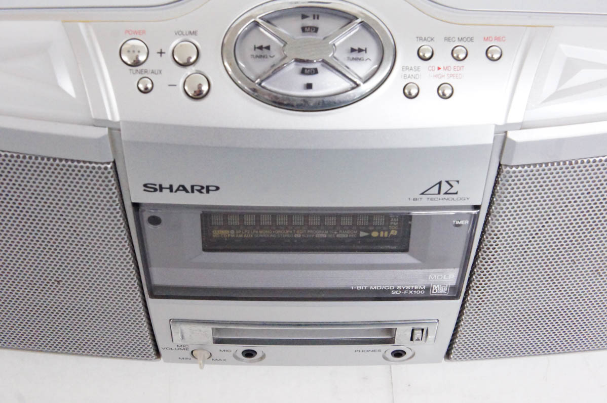 中古 SHARPシャープ 1ビットMD/CDシステム Auvi SD-FX100 CD／MD