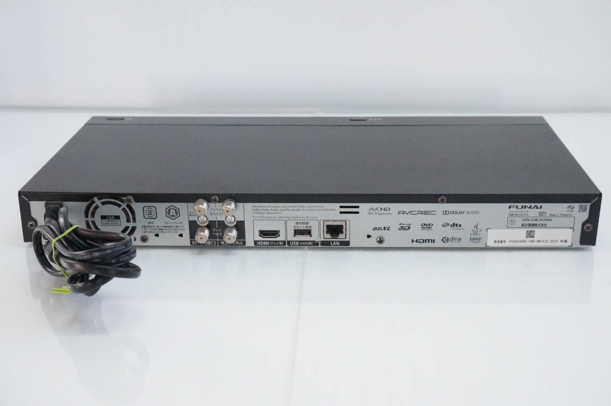 FUNAI フナイ FBR-HW1010 ブルーレイレコーダー HDD1TB 中古 FUNAIフナイ ブルーレイディスクレコーダー FBR-HW1010 HDD1TB 2