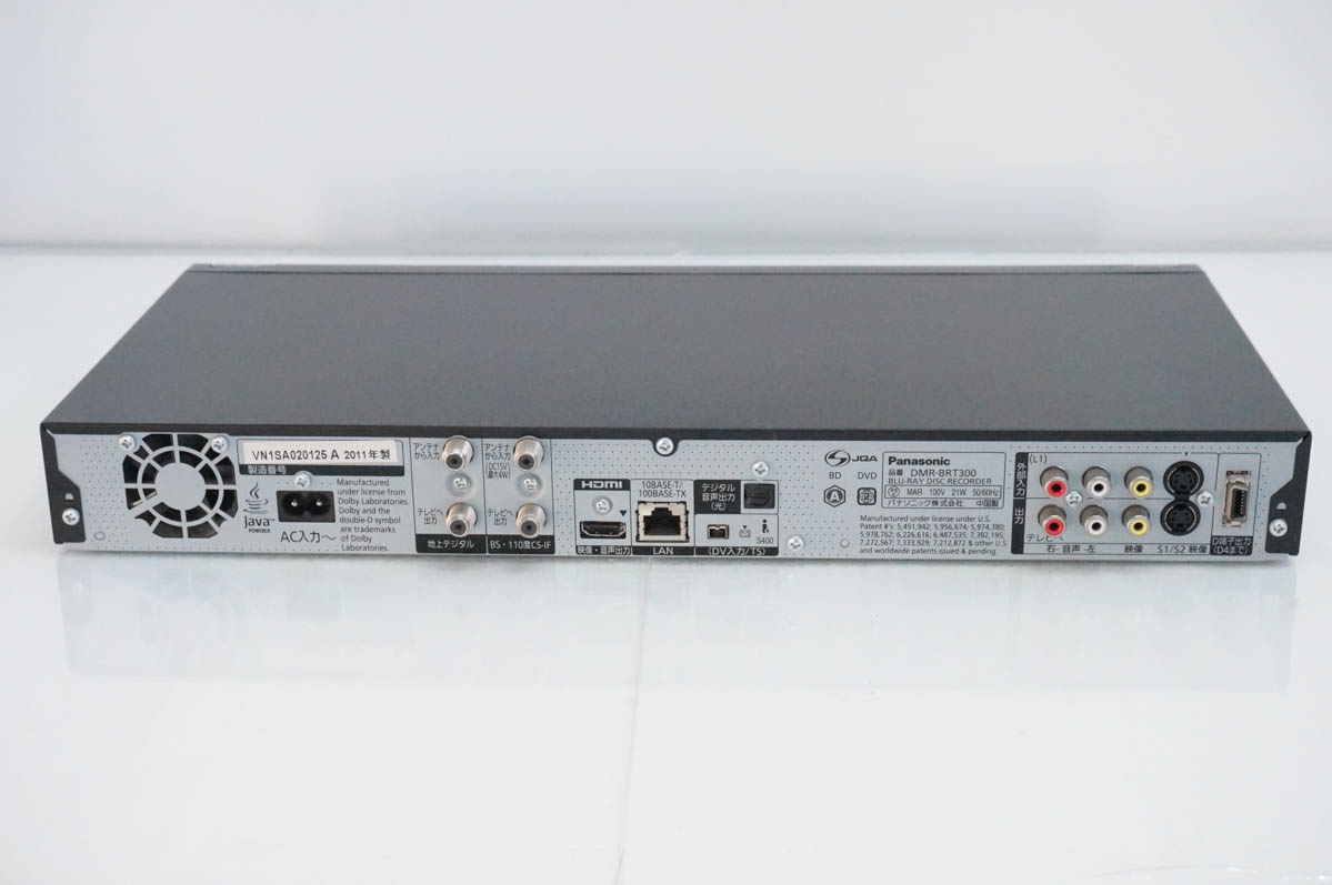 中古 Panasonicパナソニック ハイビジョンブルーレイディスクレコーダー DMR-BRT300 HDD500GB 3Dディスク対応の画像