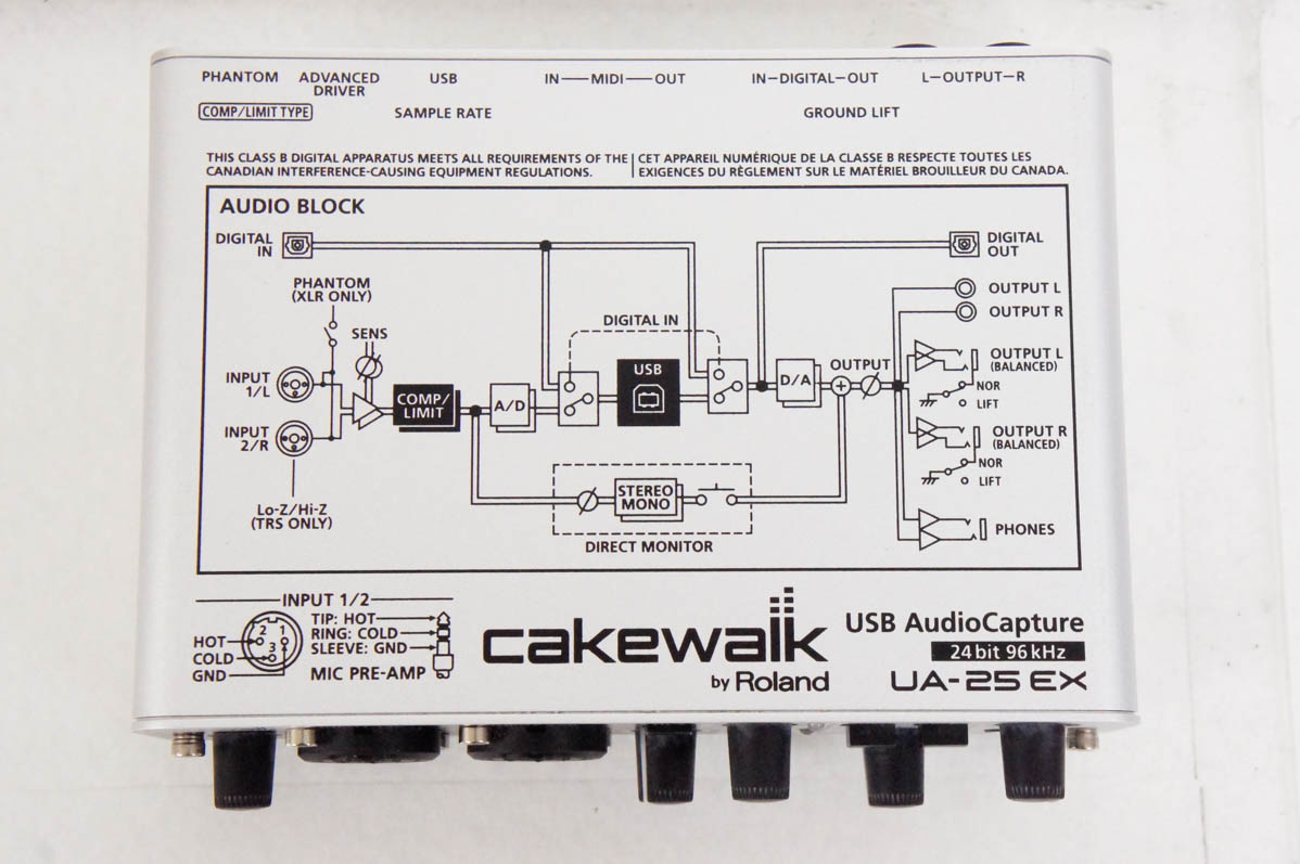 中古 ローランドROLAND USBオーディオキャプチャー UA-25EX EDIROL