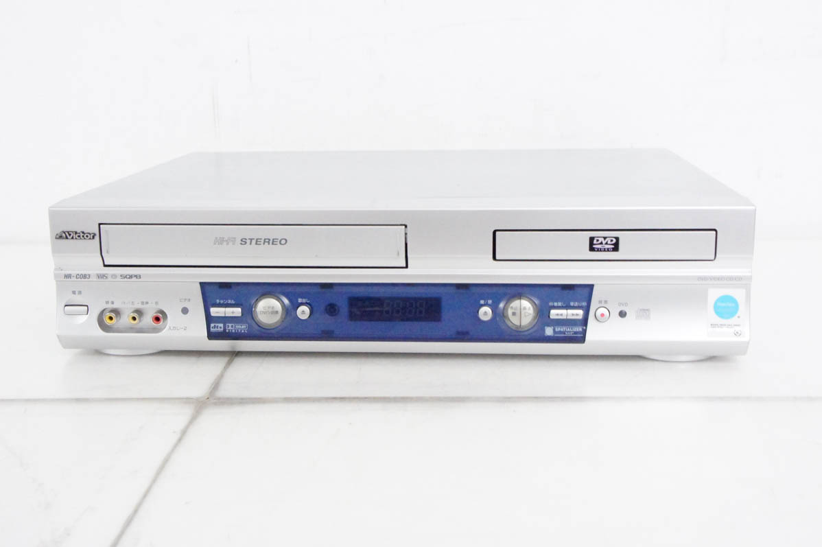 中古 JVC Victorビクター DVDプレーヤー一体型VHSビデオ HR-COB3