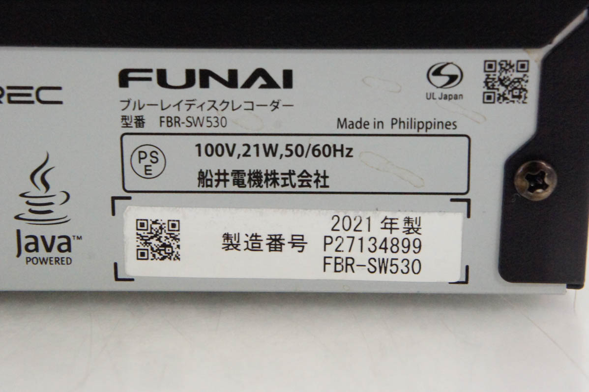 20年■FBR-SW1030【未使用品】FUNAI/ブルーレイディスクレコーダー FBR-SW1030｜レコーダー／プレーヤー｜FUNAI製品情報