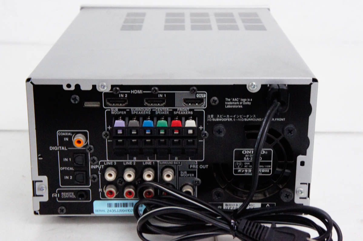 ONKYO SA-205HD AVセンター AVアンプ Amazon.co.jp: ONKYO AVセンター SA-205HD(S) : 家電＆カメラ