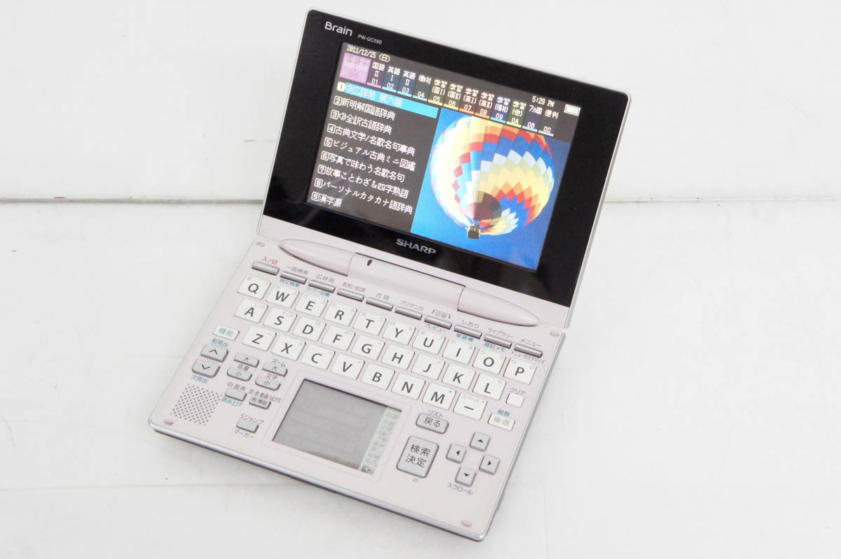 中古 SHARPシャープ Brain 100コンテンツ収録電子辞書 PW-GC590 カラー液晶搭載 高校生モデル｜snet-shop