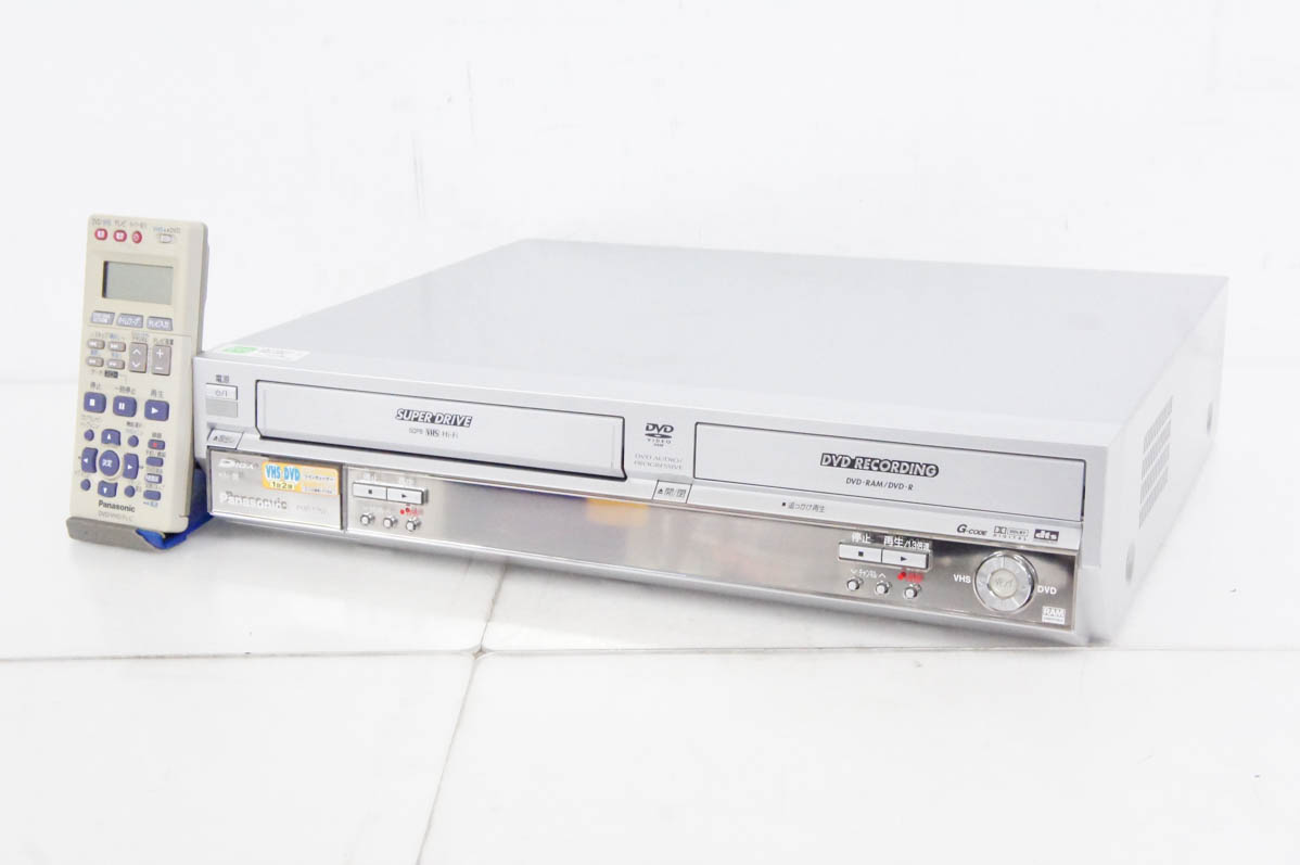 中古 Panasonicパナソニック DIGA DMR-E75V DVDプレーヤー一体型VHSビデオデッキ ダビング機能付