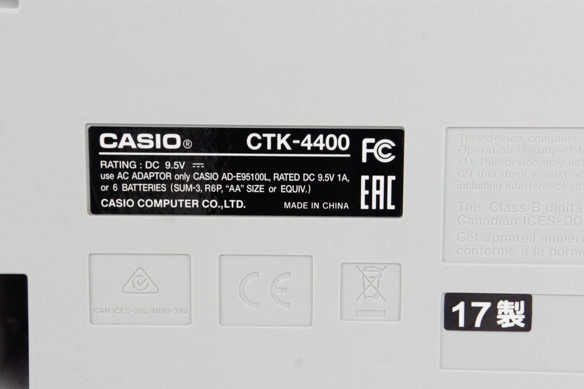 中古 CASIOカシオ ベーシックキーボード 電子キーボード 61鍵 CTK-4400