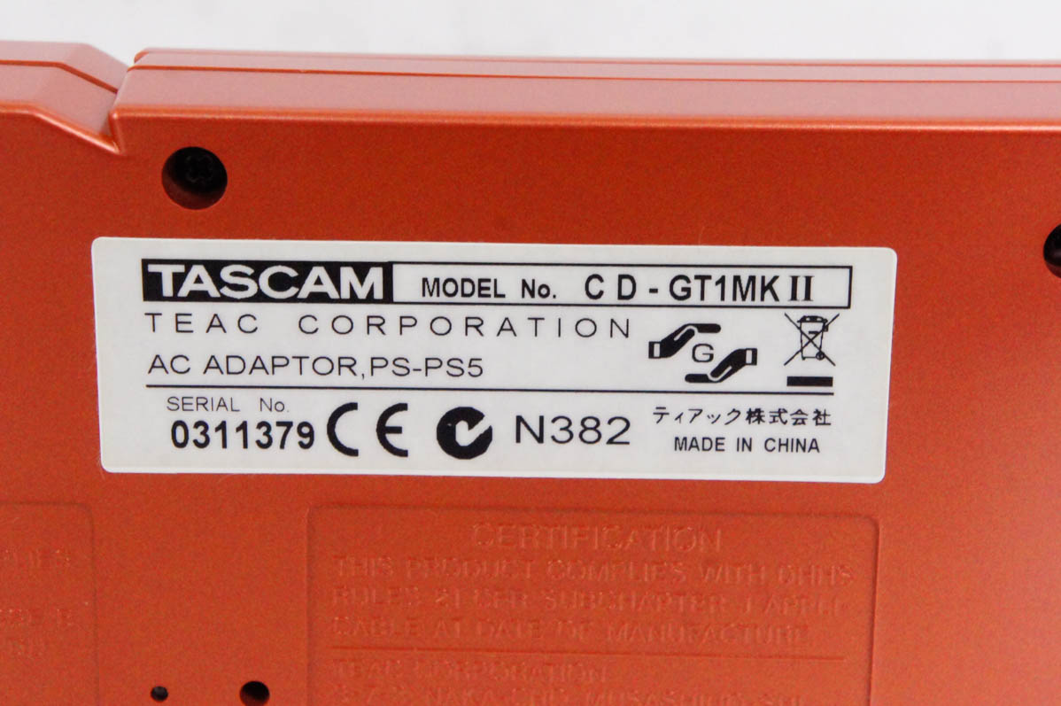 中古 TASCAMタスカム ポータブルCDギタートレーナー CD-GT1mk2 : エス