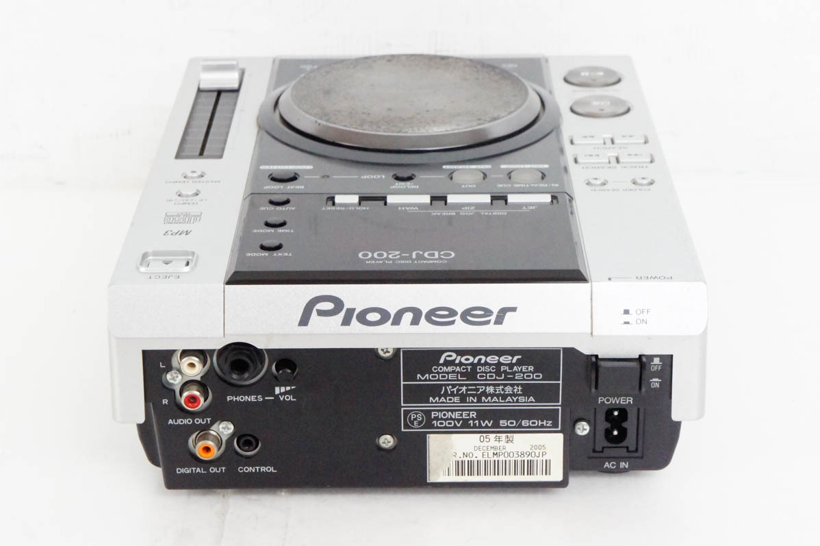中古 Pioneerパイオニア DJ用CDプレイヤー CDJ-200 MP3対応 THE