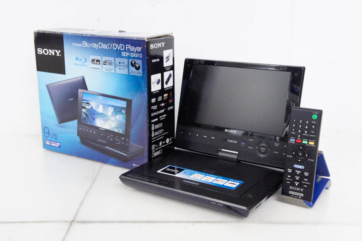 中古 SONYソニー ポータブルブルーレイディスク/DVDプレーヤー BDP-SX910 9V型