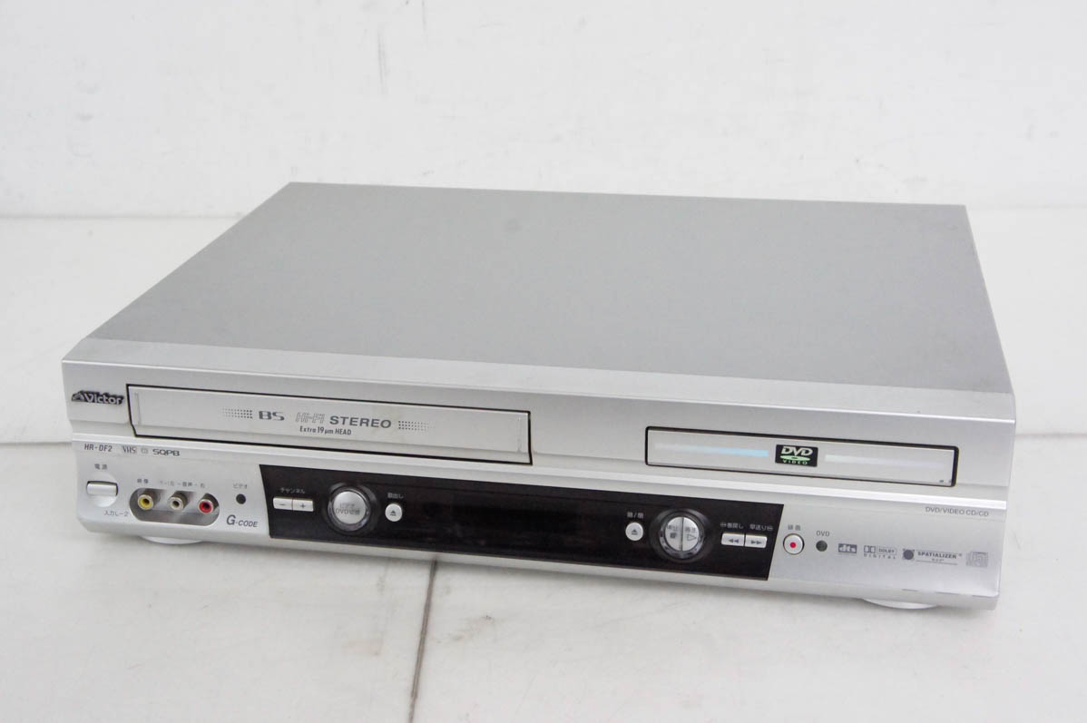 Victor・JVC HR-DF2 DVDプレーヤー一体型ビデオデッキ 中古 JVC Victorビクター DVDプレーヤー一体型VHSビデオ HR-DF2