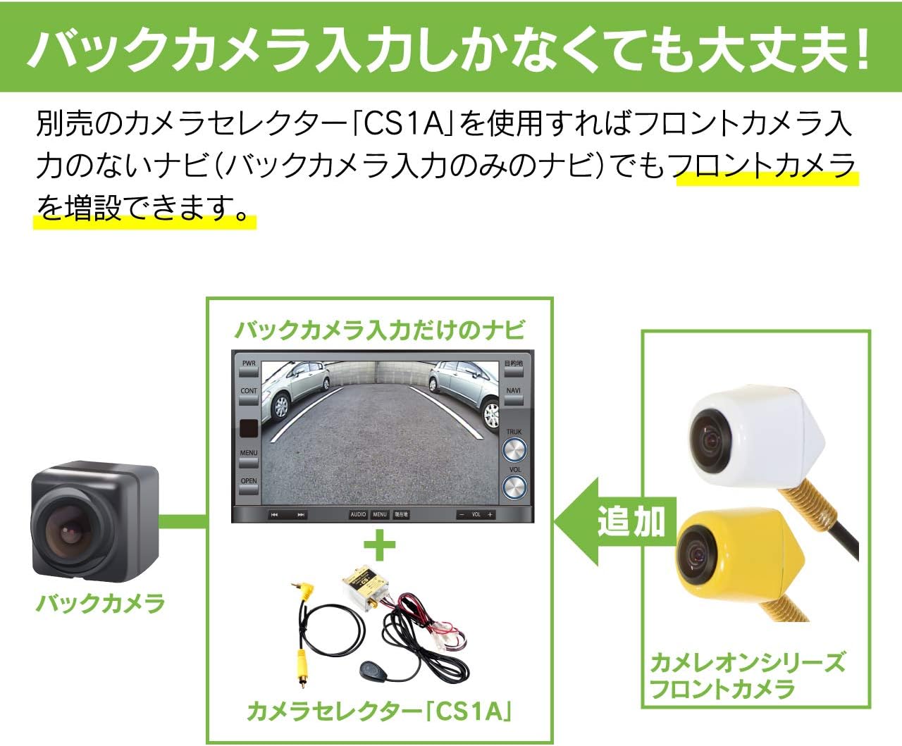 ビートソニック フロントカメラ(カメレオン Mini) BCAM10AW 魚眼タイプ 