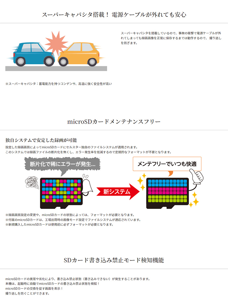 CELLSTAR セルスター CSシリーズ 専用カメラを増設して後方録画