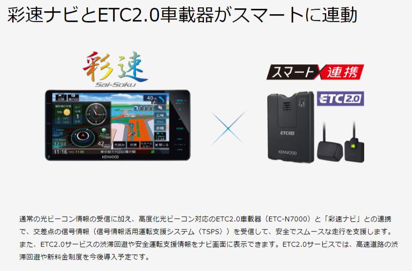 ケンウッド ETC-N7000 カーナビ連動型 高度化光ビーコン対応 ETC2.0