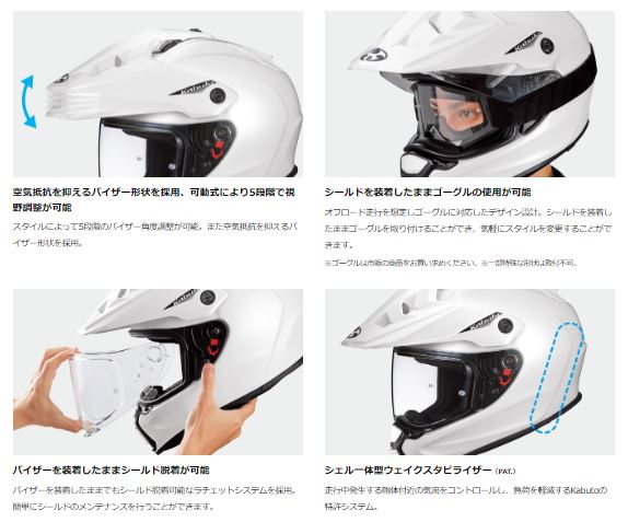 OGK KABUTO GEOSYS(ジオシス) オフロードヘルメット パールホワイト L(59-60cm)