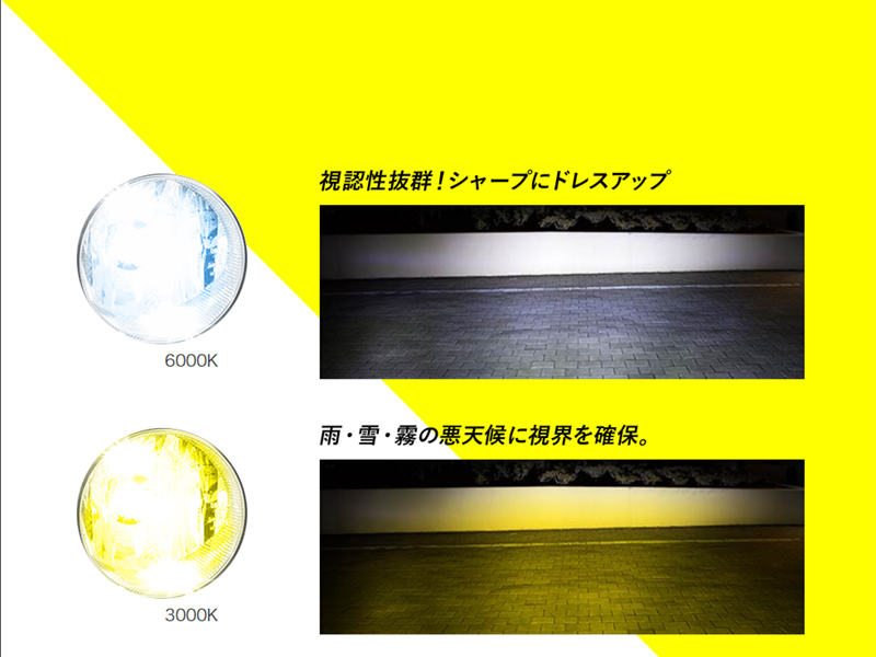 スフィアライト 【SHKPE2】 フォグ用LED デュアルカラー切替モデル H8