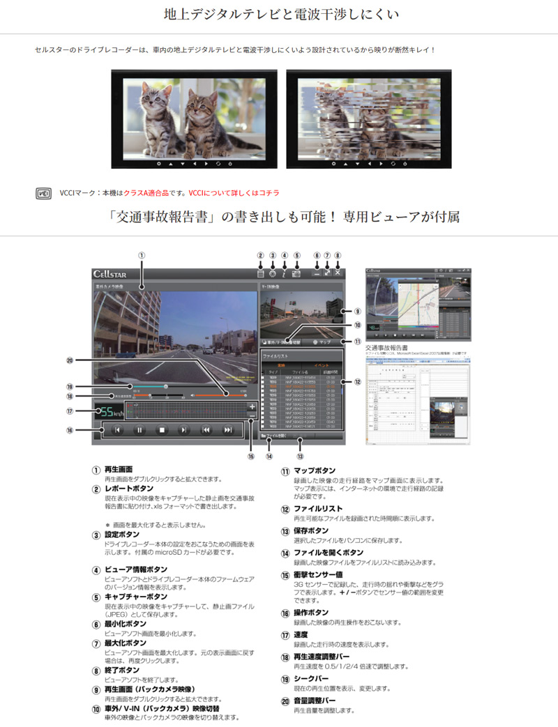 CELLSTAR セルスター TRシリーズ 法人様向け 1カメラドラレコ