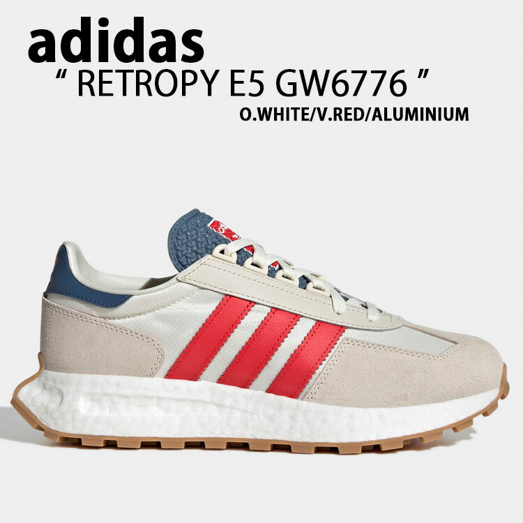 adidas アディダス スニーカー Retropy E5 GW6776 レトロピー WHITE RED ALUMiNIUM ホワイト レッド  アルミニウム 3ストライプ クラシック メンズ レディース