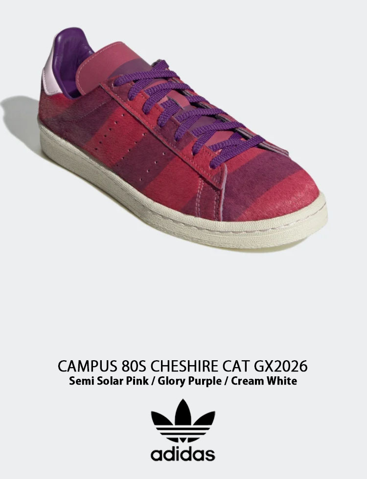 adidas アディダス スニーカー Disney CAMPUS 80S GX2026 ディズニー チェシャ猫 不思議な国のアリス コラボ キャンパス  RED PINK ディズニーコラボ