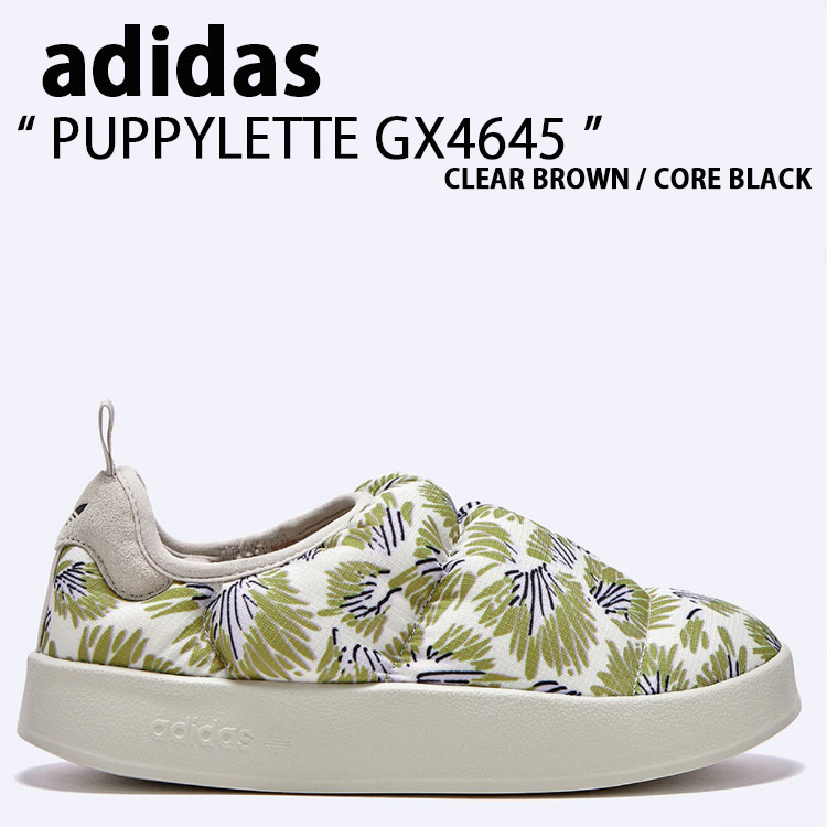 adidas アディダス ミュール PUPPYLETTE WHITE GX4645 パフィレッタ スリッポン シューズ サンダル スリッパ 上履き  外履き 会社用 学校用 レディース 女性用