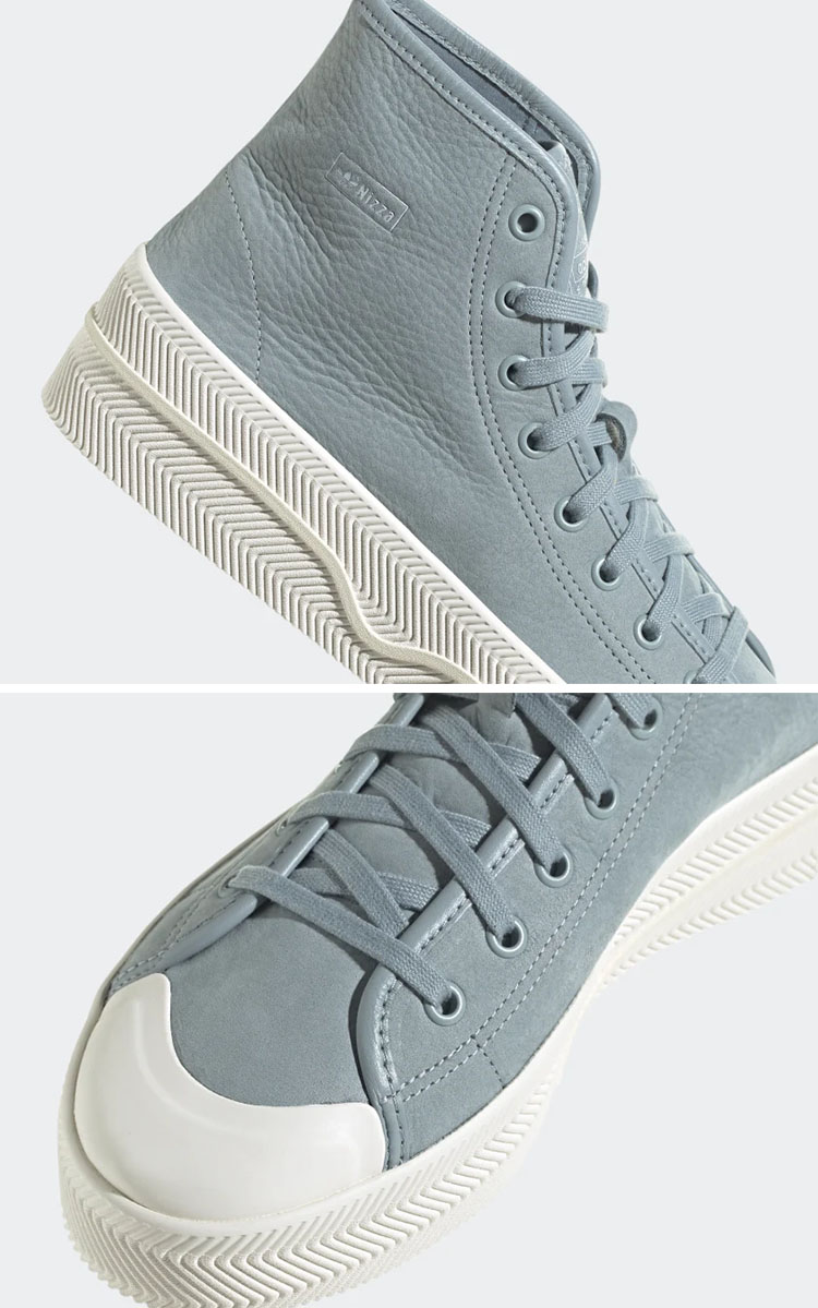 adidas アディダス スニーカー NIZZA 2 LEATHER GX7316 ニッツァ レザー ハイカット GRAY WHITE シューズ  クラシック 本革 グレー ホワイト バッシュ