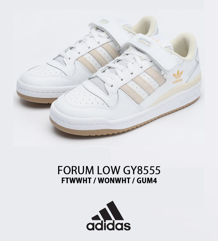 adidas アディダス スニーカー FORUM LOW フォーラムロー GY8555 CLOUD WHITE WONDER WHITE GUM  ホワイト ガム メンズ レディース ウィメンズ 男性用 女性用