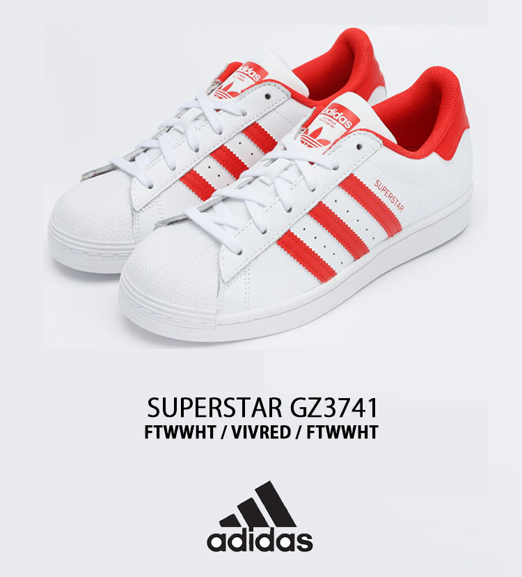 Adidas superstar w red sale