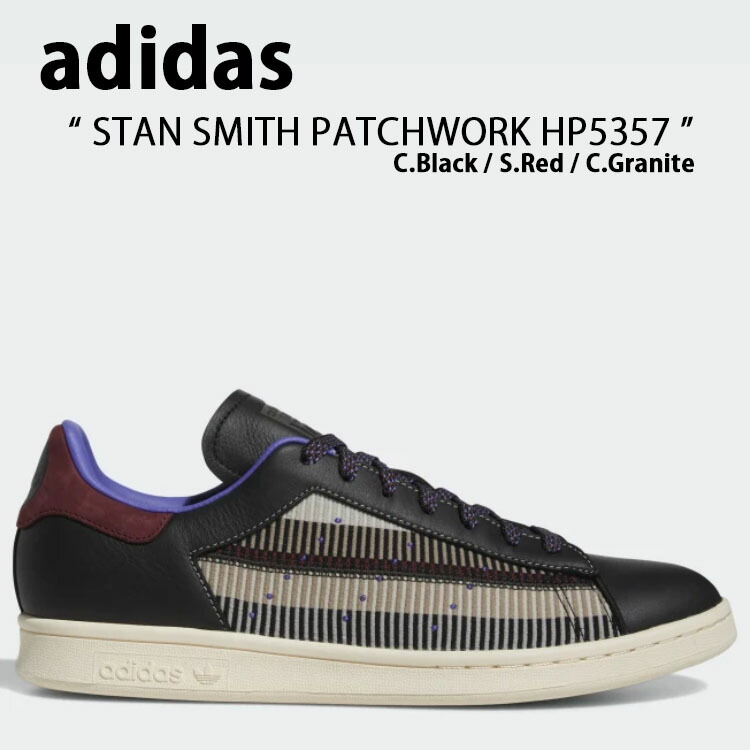 adidas Originals アディダス オリジナルス スニーカーSTAN SMITH PATCHWORK スタンスミス パッチワーク  HP5357 Black Red ブラック レッド メンズ レディース