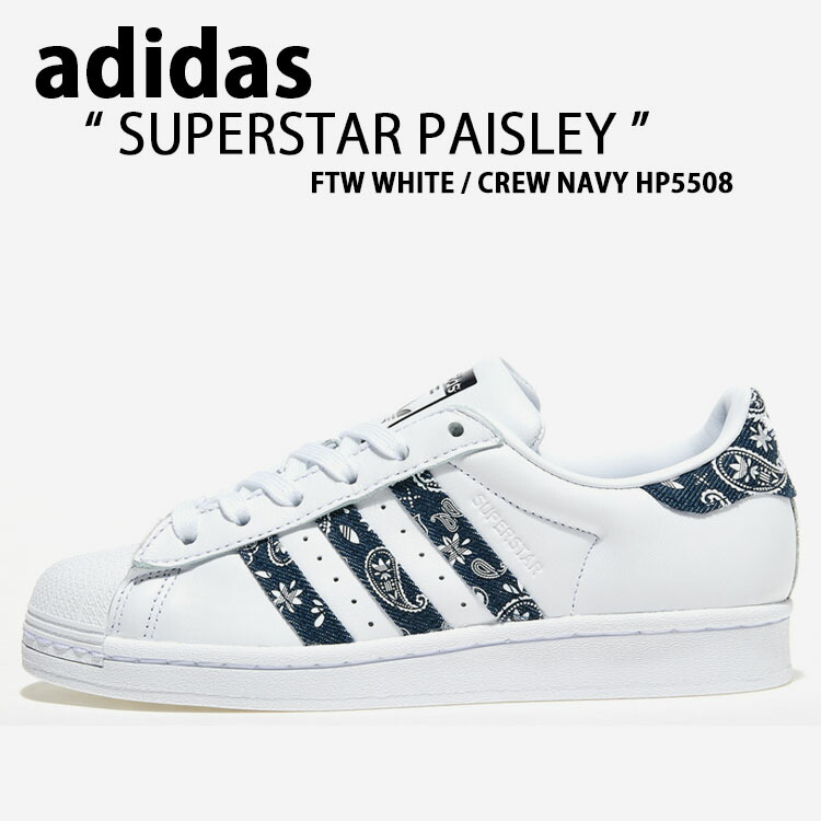 Adidas superstar white and navy sale