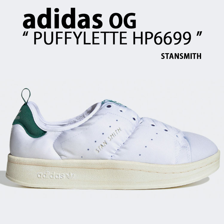 adidas originals アディダス スリッポン サンダル PUFFYLETTE STANSMITH HP6699 パフィレット スタンスミス  WHITE ホワイト フェイクプリント ルームシューズ : ad-hp6699 : セレクトショップ a-clo - 通販 - Yahoo!ショッピング