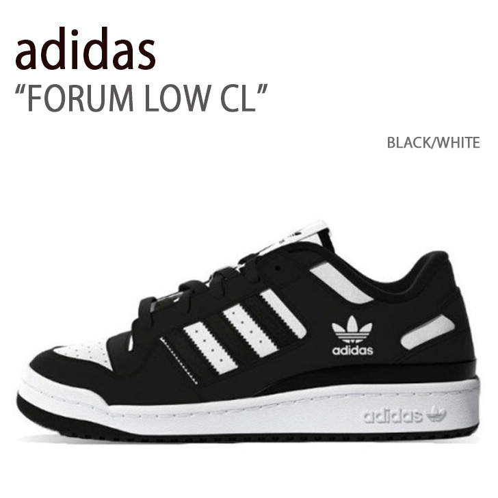 adidas アディダス スニーカー FORUM LOW CL BLACK WHITE メンズ